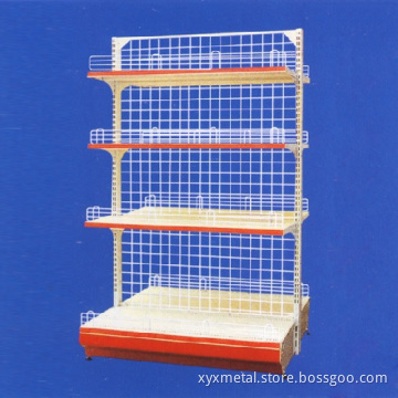 Wire Mesh Singel Side Shelving Steel Display Shelf for Supermarket